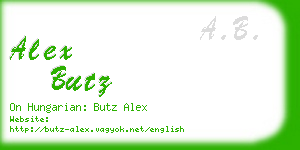 alex butz business card